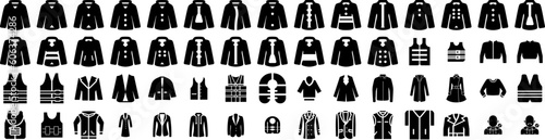 Set Of Jacket Icons Isolated Silhouette Solid Icon With Isolated  Illustration  Fashion  Template  Wear  Textile  Clothes Infographic Simple Vector Illustration Logo