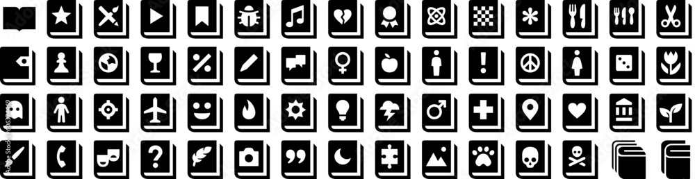 Set Of Literature Icons Isolated Silhouette Solid Icon With Literature, Library, Education, Knowledge, School, Book, Concept Infographic Simple Vector Illustration Logo Set Of Literature Icons Isolated Silhouette Solid Icon With Literature, Library, Education, Knowledge, School, Book, Concept Infographic Simple Vector Illustration Logo