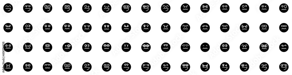 Set Of Emoticon Icons Isolated Silhouette Solid Icon With Vector, Symbol, Emoticon, Face, Set, Sign, Icon Infographic Simple Vector Illustration Logo Set Of Emoticon Icons Isolated Silhouette Solid Icon With Vector, Symbol, Emoticon, Face, Set, Sign, Icon Infographic Simple Vector Illustration Logo