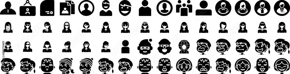 Set Of Avatar Icons Isolated Silhouette Solid Icon With Male, Person, Avatar, Human, People, Illustration, Man Infographic Simple Vector Illustration Logo Set Of Avatar Icons Isolated Silhouette Solid Icon With Male, Person, Avatar, Human, People, Illustration, Man Infographic Simple Vector Illustration Logo