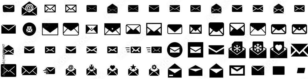 Set Of Email Icons Isolated Silhouette Solid Icon With Message, Internet, Web, Vector, Mail, Email, Business Infographic Simple Vector Illustration Logo Set Of Email Icons Isolated Silhouette Solid Icon With Message, Internet, Web, Vector, Mail, Email, Business Infographic Simple Vector Illustration Logo