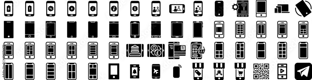 Set Of Smartphone Icons Isolated Silhouette Solid Icon With Mobile, Phone, Cellphone, Smartphone, Screen, Mockup, Blank Infographic Simple Vector Illustration Logo Set Of Smartphone Icons Isolated Silhouette Solid Icon With Mobile, Phone, Cellphone, Smartphone, Screen, Mockup, Blank Infographic Simple Vector Illustration Logo