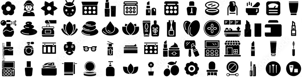 Set Of Beauty Icons Isolated Silhouette Solid Icon With Beauty, Woman, Skin, Makeup, Female, Care, Beautiful Infographic Simple Vector Illustration Logo Set Of Beauty Icons Isolated Silhouette Solid Icon With Beauty, Woman, Skin, Makeup, Female, Care, Beautiful Infographic Simple Vector Illustration Logo