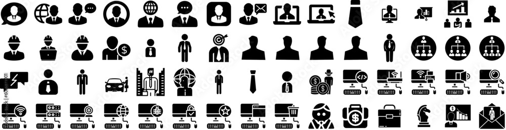Set Of Businessman Icons Isolated Silhouette Solid Icon With Professional, Man, Male, Businessman, Business, People, Office Infographic Simple Vector Illustration Logo Set Of Businessman Icons Isolated Silhouette Solid Icon With Professional, Man, Male, Businessman, Business, People, Office Infographic Simple Vector Illustration Logo