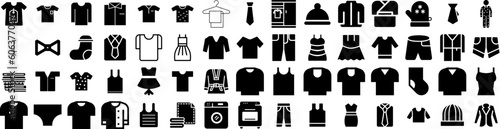 Set Of Cloth Icons Isolated Silhouette Solid Icon With Cloth  Background  Fashion  Clothing  Clothes  Style  Fabric Infographic Simple Vector Illustration Logo