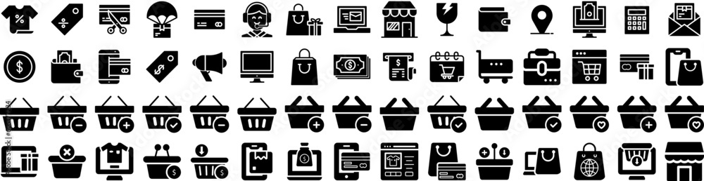 Set Of Ecommerce Icons Isolated Silhouette Solid Icon With Ecommerce, Business, Shop, Payment, Online, Retail, Store Infographic Simple Vector Illustration Logo Set Of Ecommerce Icons Isolated Silhouette Solid Icon With Ecommerce, Business, Shop, Payment, Online, Retail, Store Infographic Simple Vector Illustration Logo