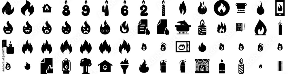 Set Of Flame Icons Isolated Silhouette Solid Icon With Isolated, Vector, Fire, Flame, Burn, Red, Hot Infographic Simple Vector Illustration Logo Set Of Flame Icons Isolated Silhouette Solid Icon With Isolated, Vector, Fire, Flame, Burn, Red, Hot Infographic Simple Vector Illustration Logo