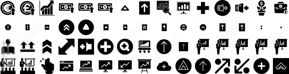 Set Of Increase Icons Isolated Silhouette Solid Icon With Increase, Business, Growth, Success, Arrow, Profit, Finance Infographic Simple Vector Illustration Logo Set Of Increase Icons Isolated Silhouette Solid Icon With Increase, Business, Growth, Success, Arrow, Profit, Finance Infographic Simple Vector Illustration Logo