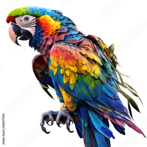 rare parrot isolated on white