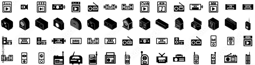 Set Of Radio Icons Isolated Silhouette Solid Icon With Technology, Radio, Audio, Music, Broadcast, Sound, Media Infographic Simple Vector Illustration Logo Set Of Radio Icons Isolated Silhouette Solid Icon With Technology, Radio, Audio, Music, Broadcast, Sound, Media Infographic Simple Vector Illustration Logo