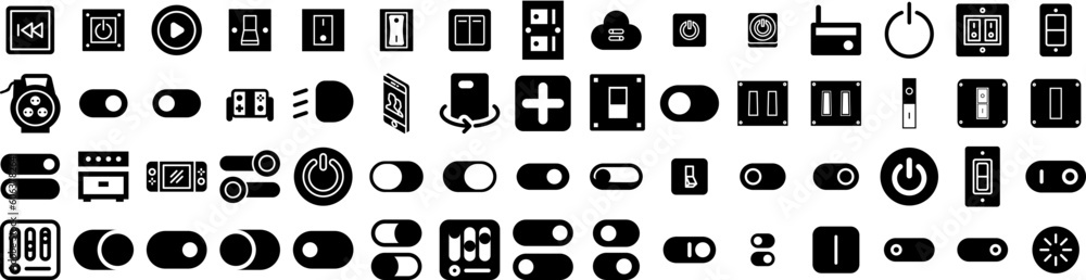 Set Of Switch Icons Isolated Silhouette Solid Icon With Icon, Technology, Button, Switch, Off, Control, Design Infographic Simple Vector Illustration Logo Set Of Switch Icons Isolated Silhouette Solid Icon With Icon, Technology, Button, Switch, Off, Control, Design Infographic Simple Vector Illustration Logo