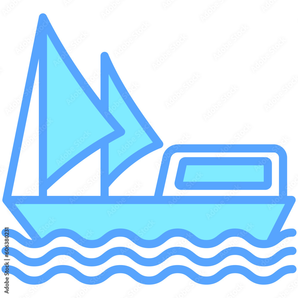 Φωτογραφία sail boat, cruise ship, public transportation, vector icons for web design, app, banner, flyer and digital marketing