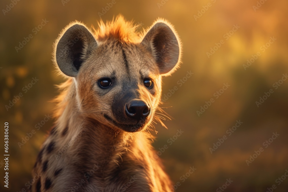 Fierce and Unyielding Gaze of a Hyena in the Wild Fierce and Unyielding Gaze of a Hyena in the Wild