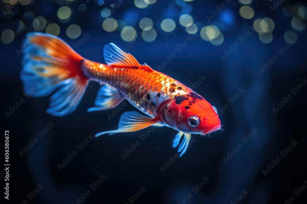 Fototapeta premium Striking Colors of a Golden Orange Koi