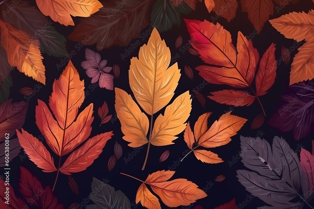  autumn leaves pattern -Ai