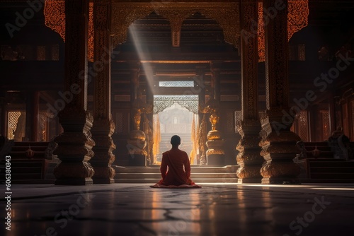 Witnessing the Enlightened State of a Guru Monk During Meditation in the Sacred Temple