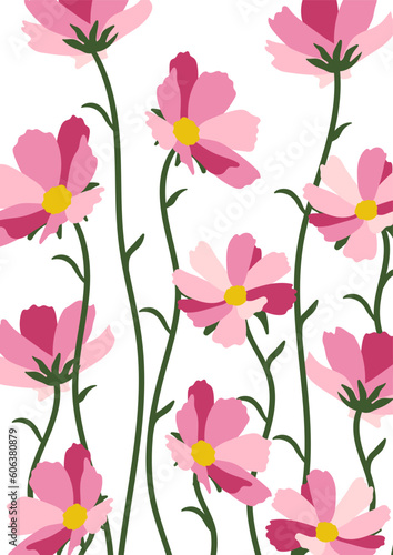 poppy flowers background.Eps 10 vector.