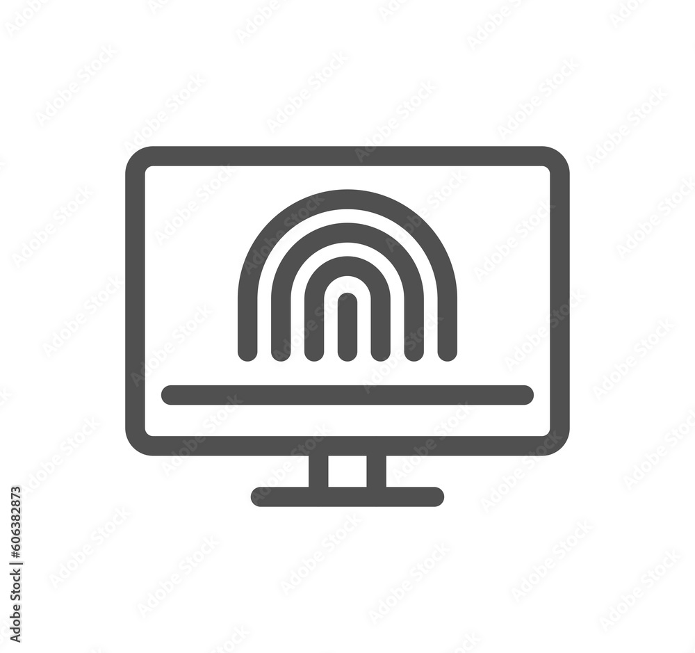 Biometric related icon outline and linear symbol. Biometric related icon outline and linear symbol.