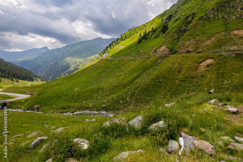 The carpathian mountains with the winding transfaragasan road