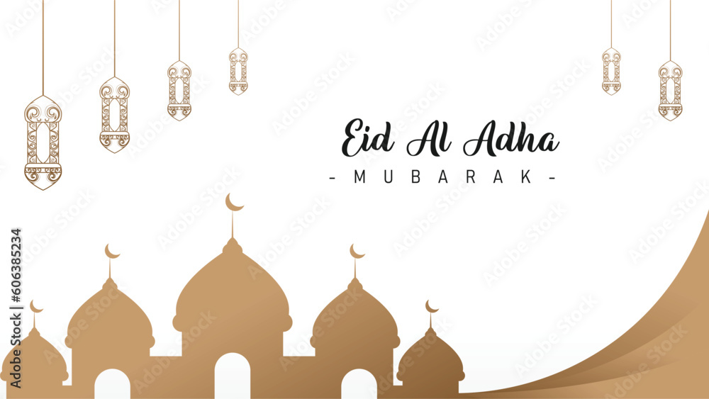 Minimalist and modern Eid al-Adha celebration poster background design Minimalist and modern Eid al-Adha celebration poster background design