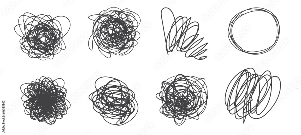 Scribble Circle vector Illustrations set. grungy sketch Scribble Circle vector Illustrations set. grungy sketch