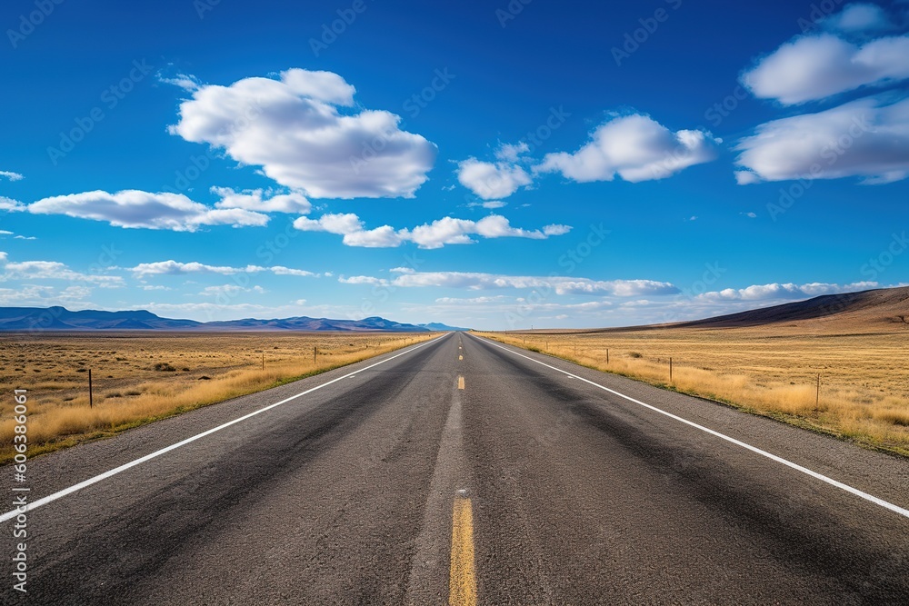 An Open Road with A Blue Sky