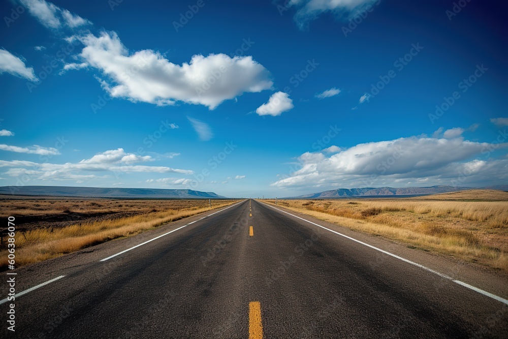 An Open Road with A Blue Sky