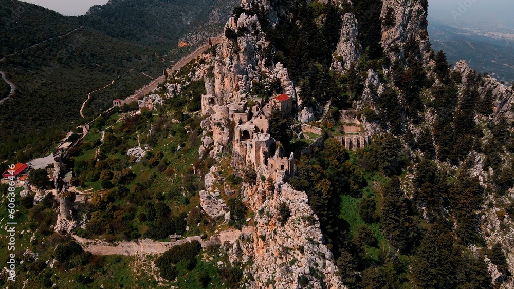 Saint Hilarion Castle in Kyrenia, North Cyprus on sunny day with clear sky Saint Hilarion Castle in Kyrenia, North Cyprus on sunny day with clear sky