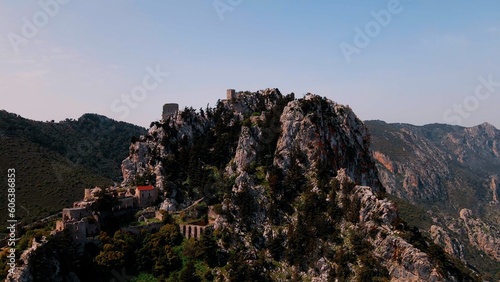 Saint Hilarion Castle in Kyrenia  North Cyprus on sunny day with clear sky