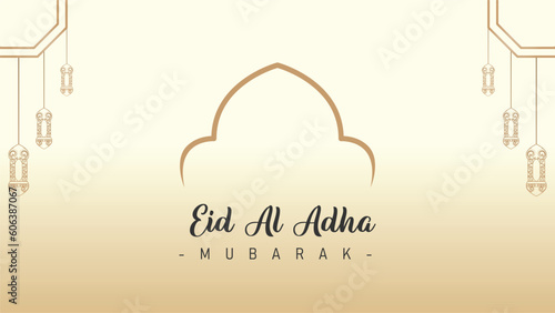Minimalist and modern Eid al-Adha celebration poster background design