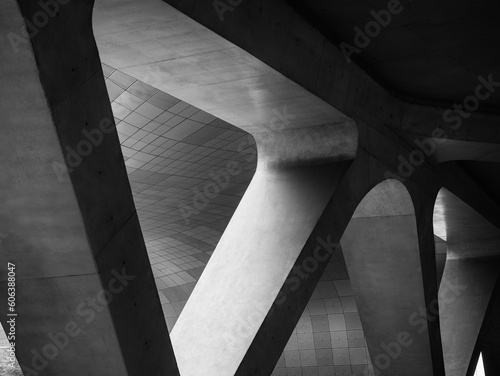 Foto Architecture details Cement wall Geometric shape Modern building Space