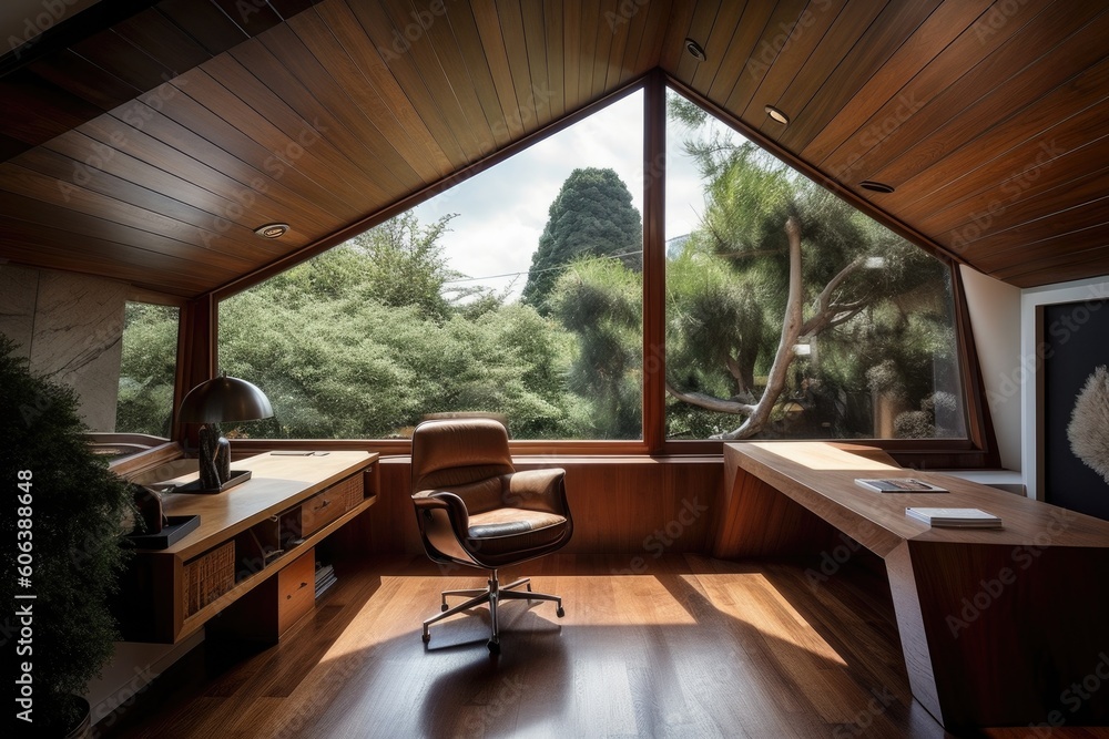 Φωτογραφία home office with cozy armchair and view of the exterior, ultimate comfort zone,
