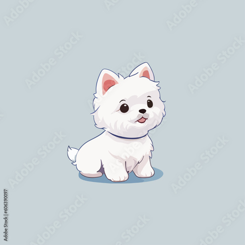 Vector cute dog icon illustration. 
