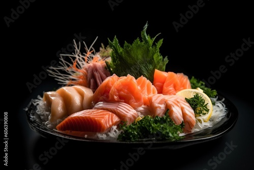 An illustration, delicious salmon , generative ai