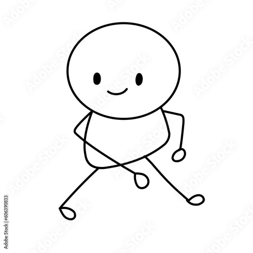 happy stickman vector illustration photo