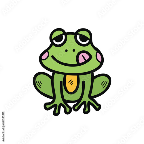isolate illustration toy green frog doll