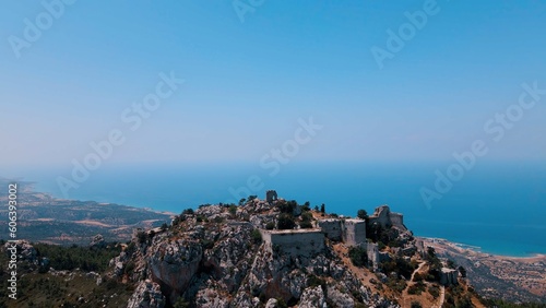 Kantara Castle in North Cyprus on sunny day with clear sky © Alp Galip