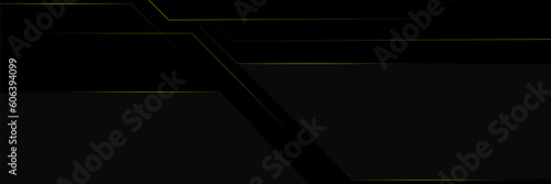 Black abstract background lines tech geometric modern dynamic shapes with gold glow vector illustration.unique