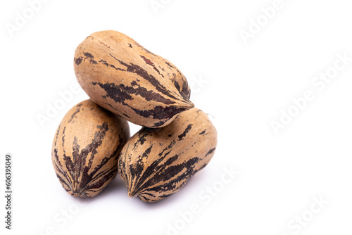 Pecan nuts isolated on the white background