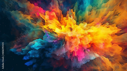 Colorful smoke abstract background. Generative AI