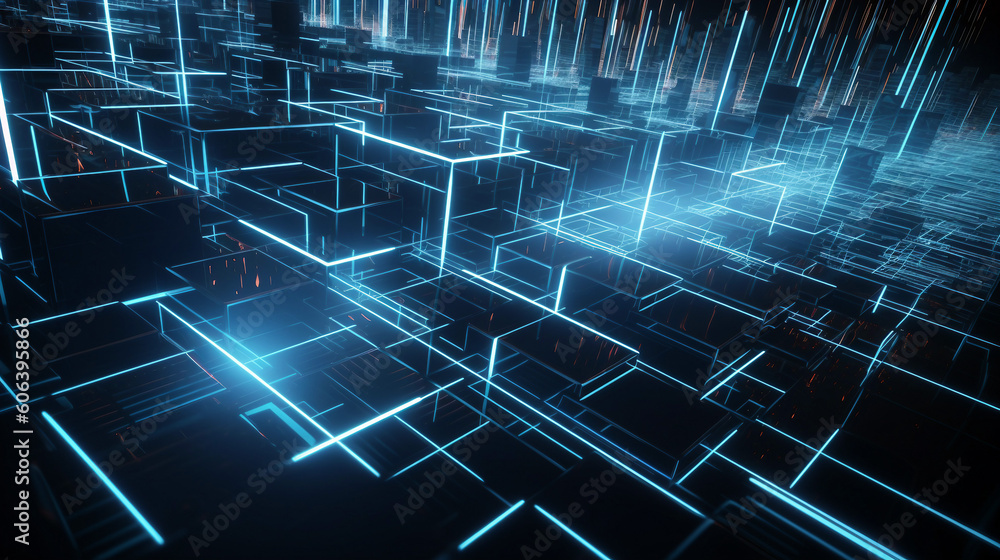 Obraz premium Abstract digital technology with circuit board. Generative ai concept