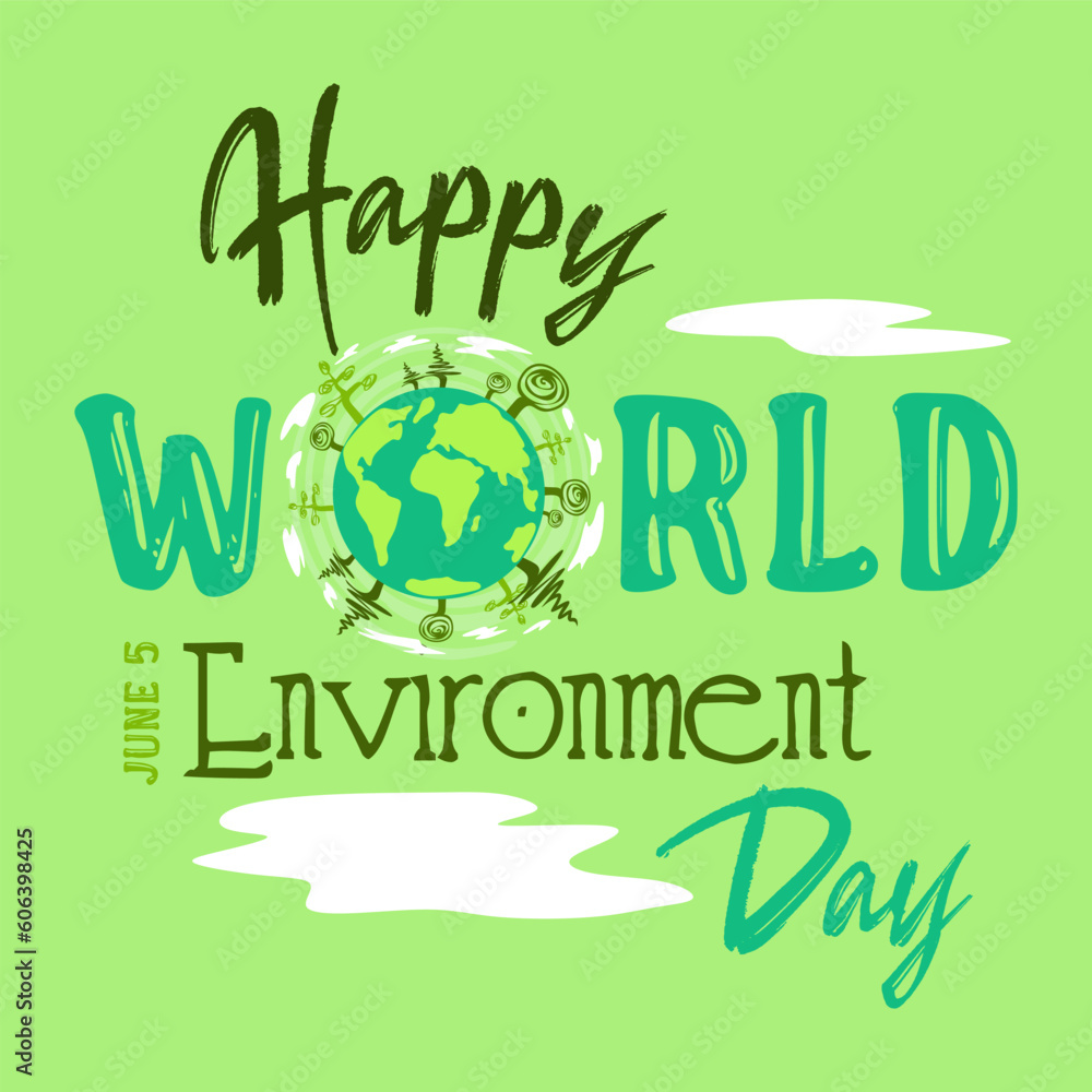 World environment day, Earth day, save the planet concept. Green Eco Earth vector illustration