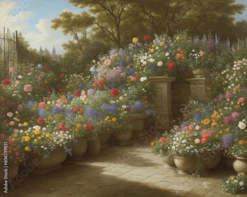 Painting of an fantasy garden volume two created with generative ai, ki