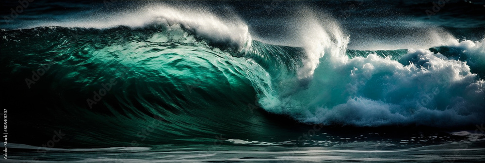 Extremely close look of huge ocean wave. AI generated Extremely close look of huge ocean wave. AI generated