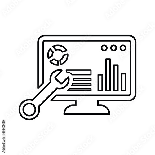 Wallpaper Mural Repair, seo, website, optimization, tool icon. Line icon, outline symbol. Torontodigital.ca