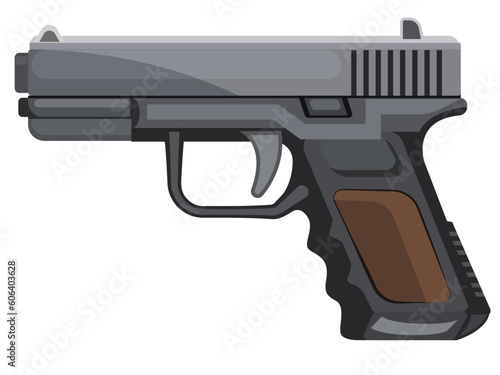 Vector illustration of pistol isolated on white background