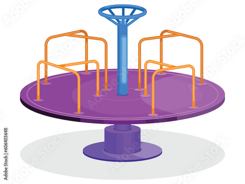 Vector illustration of merry-go-round isolated on white background