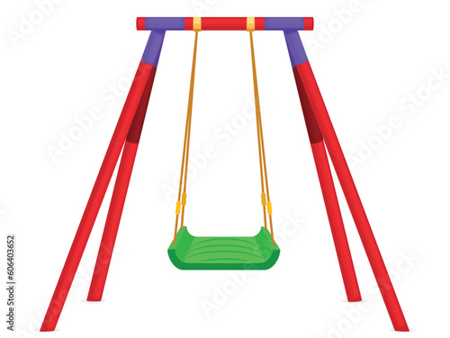 Vector illustration of a swing isolated on white background