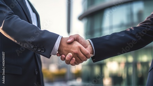 Businessman handshake for teamwork of business merger and acquisition,successful negotiation. 