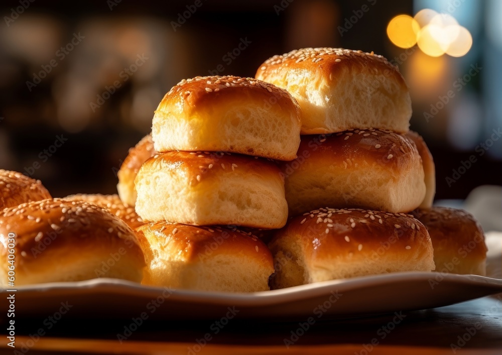 stack of Hawaiian rolls, with their pillowy texture and light, airy crumb clearly visible